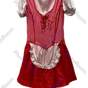 Girls Red Riding Hood Costume, Red & White, Preloved in Excellent Condition